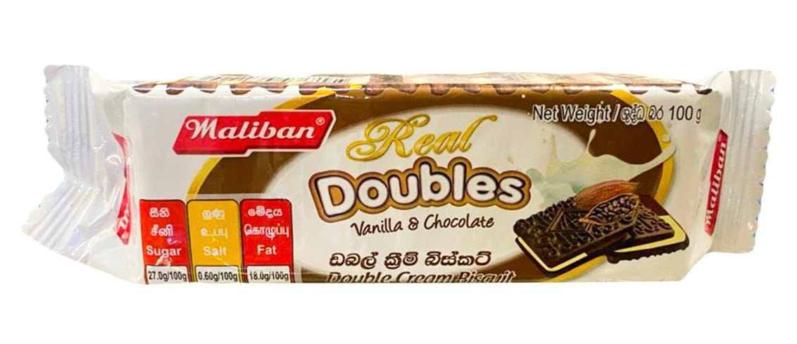 ඩබල් ක්රීම් බිස්කට් Maliban Real Double Vannila & Chocolate 100g