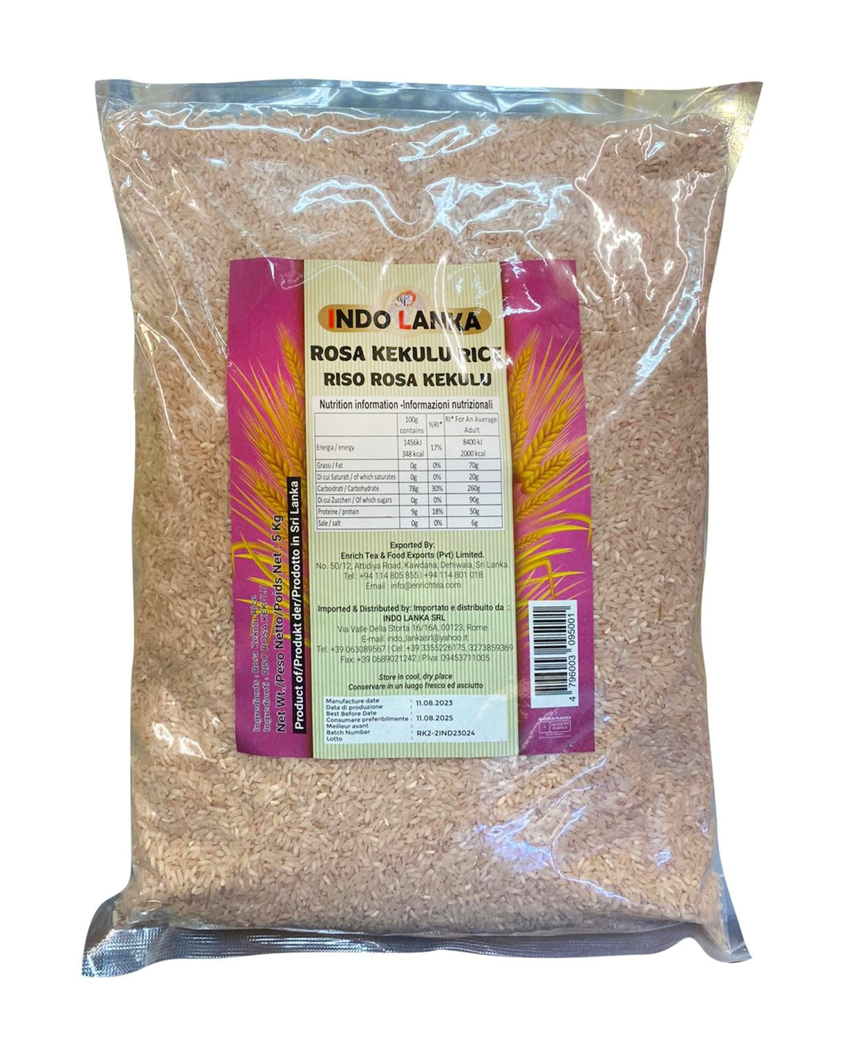 රෝස කැකුළු සහල් INDO LANKA Rosa Kekulu Rice 5Kg
