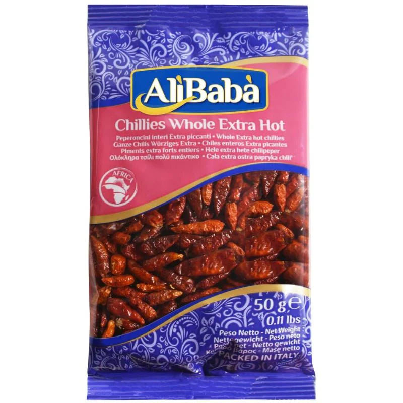 AliBaba වියලි මිරිස් (සැර වැඩි) CHILLIES WHOLE EXTRA HOT