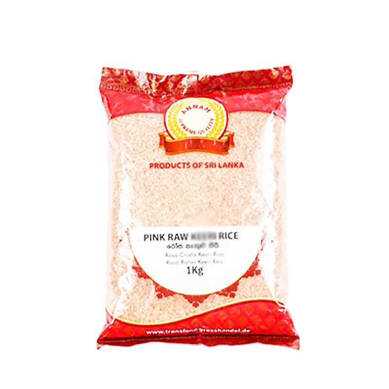 Annam රෝස කැකුලු සහල් Pink Raw Rice 1Kg