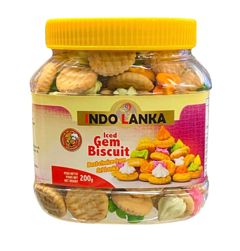 ජෙම් බිස්කට්                                   Indo Lanka Iced Gem Biscuit 200g