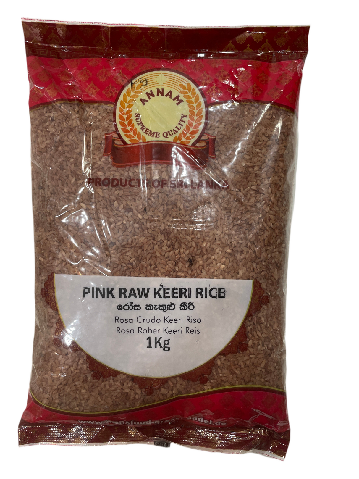 Pink Raw Keeri Rice රෝස කැකුලු කීරි සහල් 1Kg