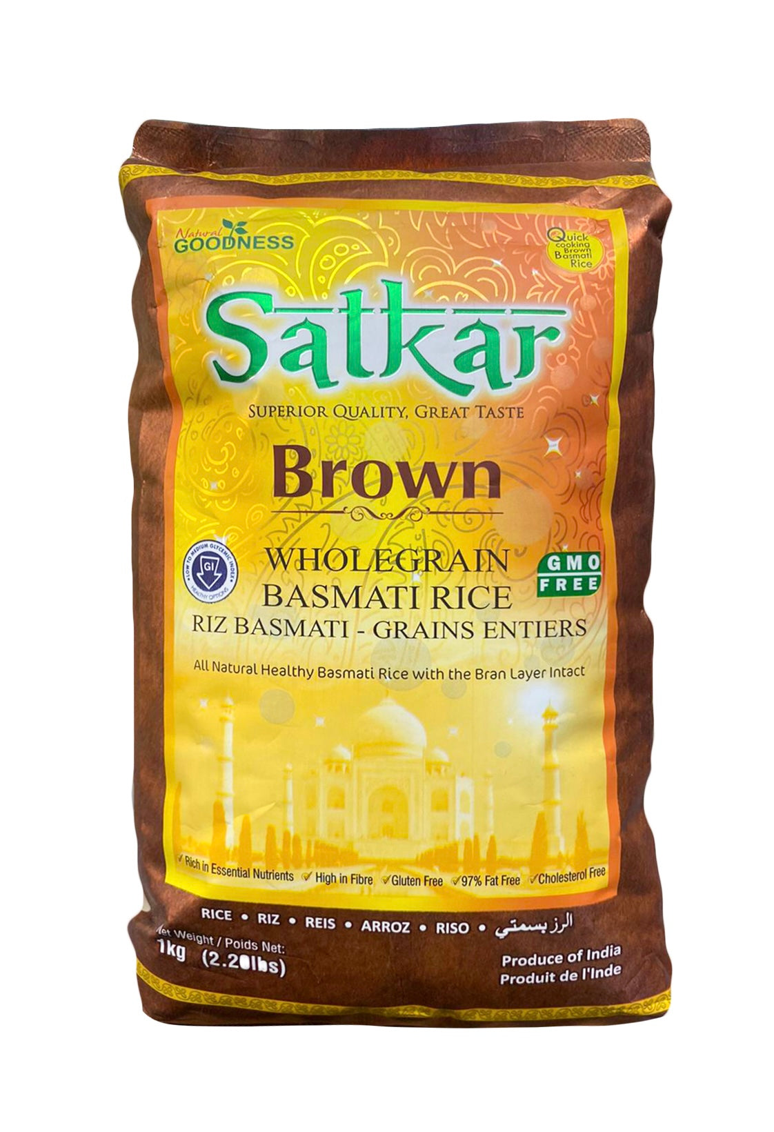 Satkar බාස්මතී සහල්             Satkar Brown Wholegrain Basmati Rice 1Kg